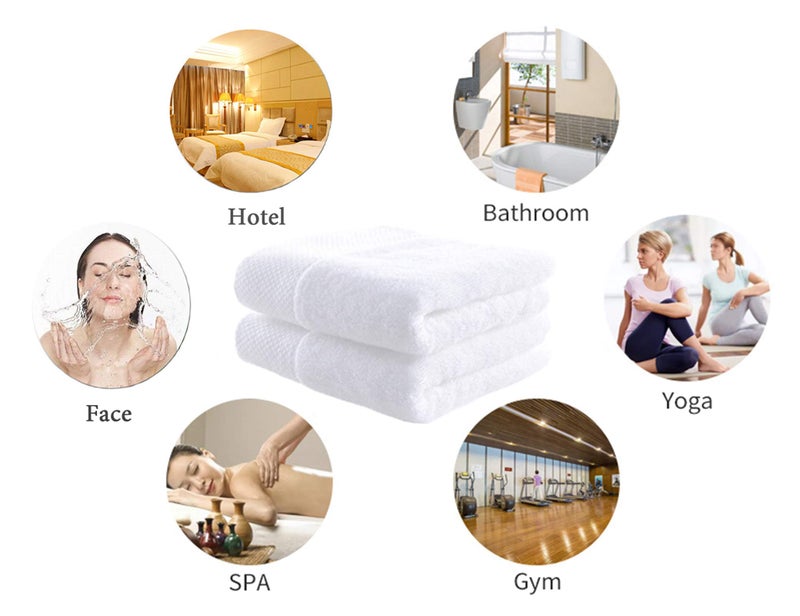 LINPOPUP Lin Cotton Hand Towels, Soft & Highly Absorbent Hand Towel for Bathroom,White 2 Pack,14 x 30 Inch - Image 5